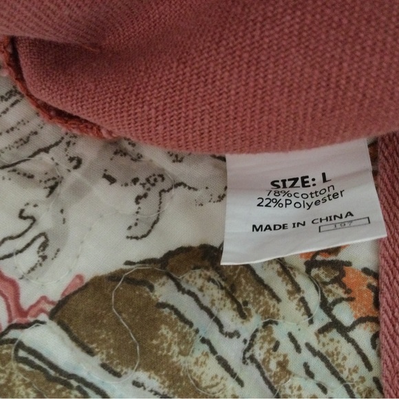 Denim Jacket NEW Large Raw Hemline Coral Salmon in Color - Picture 10 of 16